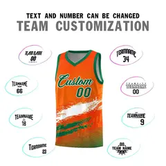 Orange White Kelly Green Graffiti Basketball Jersey 4