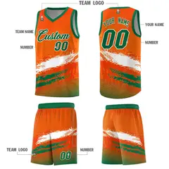 Orange White Kelly Green Graffiti Basketball Jersey 5