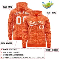 Orange White Leopard Print Varsity Letterman Jacket Hoodie 4