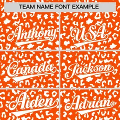Orange White Leopard Print Varsity Letterman Jacket Hoodie 5