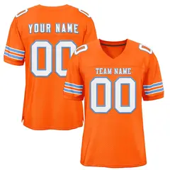 Orange White-Light Blue Football Jersey 1