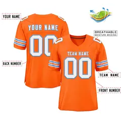 Orange White-Light Blue Football Jersey 2