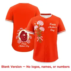 Orange White Mother's Day Baseball Jersey 7