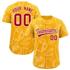 Orange White National Beer Day Beer Pattern Baseball Jersey