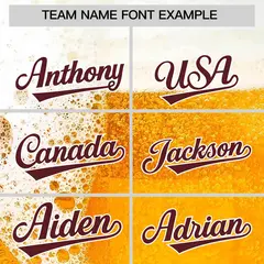 Orange White National Beer Day Beer Pattern Baseball Jersey 3