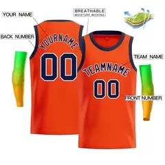 Orange White-Navy Classic Bull Men Casual Basketball Jersey 2