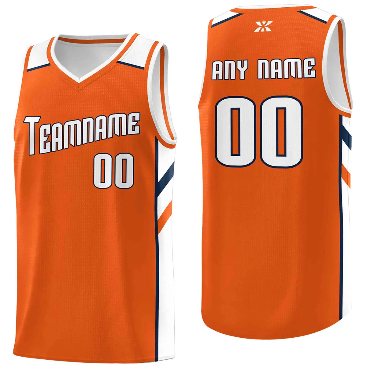 Orange White-Navy Classic Mesh Sport Basketball Jersey