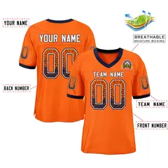Orange White-Navy Drift Fashion Mesh Football Jersey 2