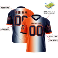 Orange White-Navy Gradient Fashion Authentic Football Jersey 2