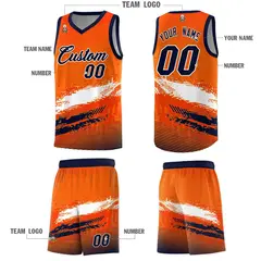 Orange White Navy Graffiti Basketball Jersey 5