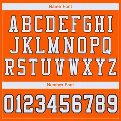 Orange White-Navy Mesh Football Jersey 3