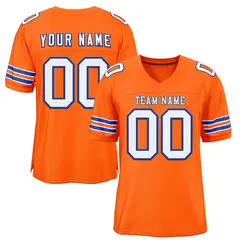 Orange White-Panther Blue Classic Mesh Football Jersey