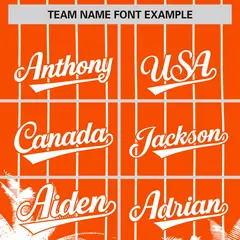 Orange White Pinstripe Coconut Tree Baseball Jersey 3