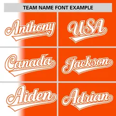 Orange White Pinstripe Gradient Baseball Jersey 3