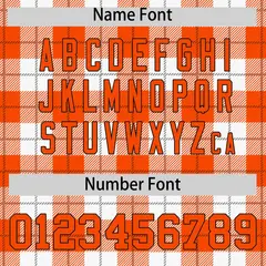 Orange White Plaid Authentic Baseball Jersey 4