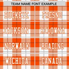 Orange White Plaid Pattern Authentic Football Jersey 3