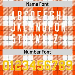 Orange White Plaid Pattern Authentic Football Jersey 4