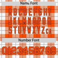 Orange White Plaid Varsity Letterman Baseball Jacket 4