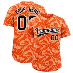 Orange White Playboy Graffiti Pattern Baseball Jersey