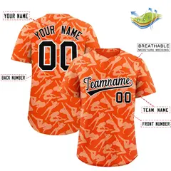 Orange White Playboy Graffiti Pattern Baseball Jersey 2