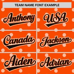 Orange White Polka Dot Graffiti Authentic Baseball Jersey 3