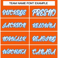 Orange White-Powder Blue Classic Hockey Jersey 3