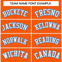 Orange White-Powder Blue Classic Hockey Jersey 3
