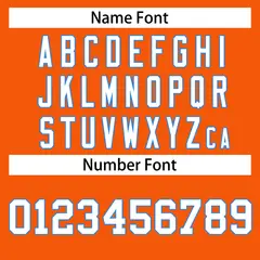 Orange White-Powder Blue Classic Hockey Jersey 4