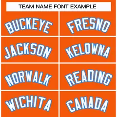 Orange White-Powder Blue Classic Hockey Jersey 3