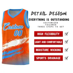 Orange White Powder Blue Graffiti Basketball Jersey 2