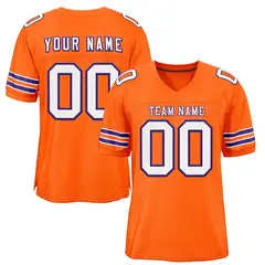 Orange White-Purple Classic Style Mesh Football Jersey 1