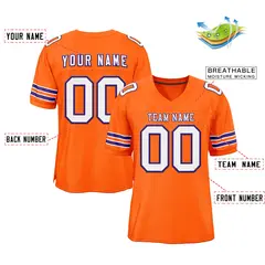 Orange White-Purple Classic Style Mesh Football Jersey 2