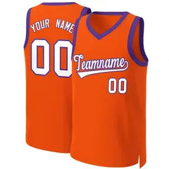 Orange White-Purple Classic Team Basketball Jersey 1