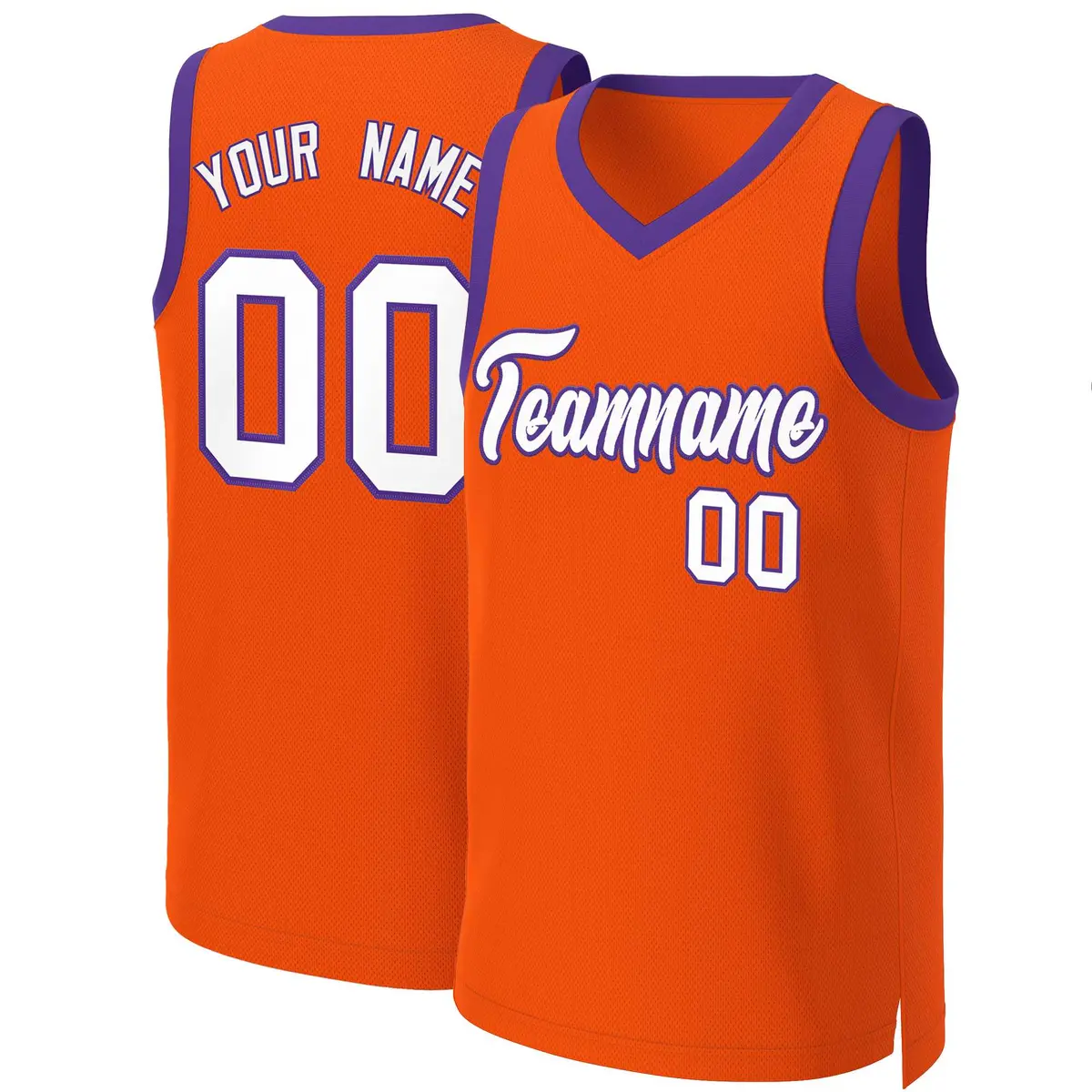 Orange White-Purple Classic Team Basketball Jersey