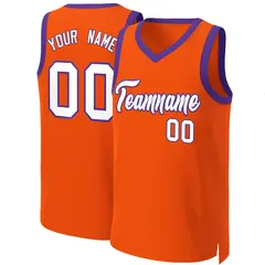 Orange White-Purple Classic Team Basketball Jersey 1