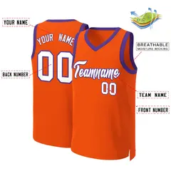 Orange White-Purple Classic Team Basketball Jersey 2