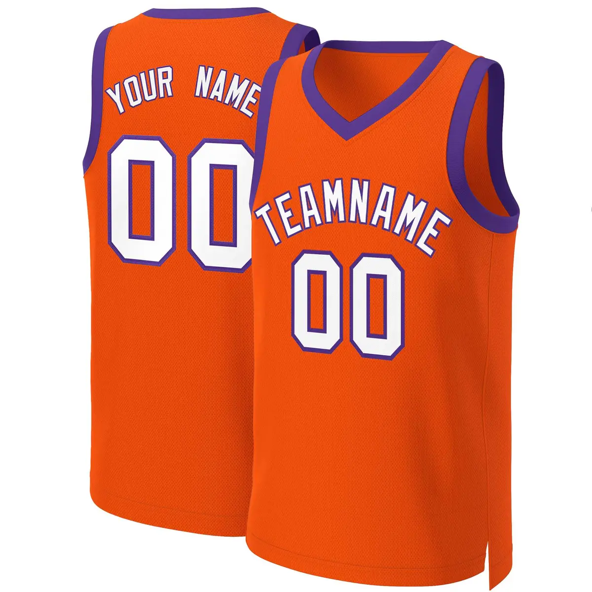 Orange White-Purple Classic Team Basketball Jersey