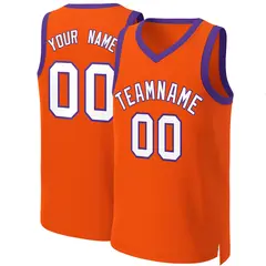Orange White-Purple Classic Team Basketball Jersey 1