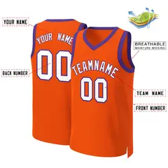 Orange White-Purple Classic Team Basketball Jersey 2