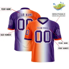 Orange White-Purple Gradient Football Jersey 2