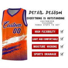 Orange White Purple Graffiti Basketball Jersey 2