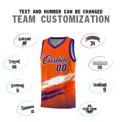 Orange White Purple Graffiti Basketball Jersey 4