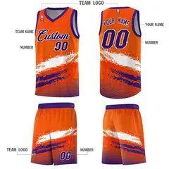 Orange White Purple Graffiti Basketball Jersey 5