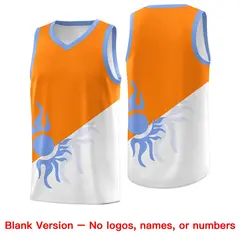 Orange White Radiant Sun Two Tone Athletic Basketball Jersey 2