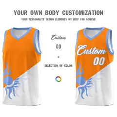 Orange White Radiant Sun Two Tone Athletic Basketball Jersey 4