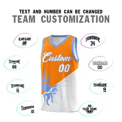 Orange White Radiant Sun Two Tone Athletic Basketball Jersey 5