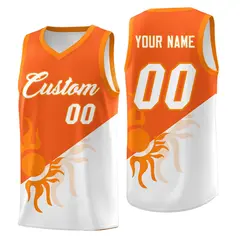 Orange White Radiant Sun Two Tone Basketball Jersey 1
