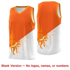 Orange White Radiant Sun Two Tone Basketball Jersey 2
