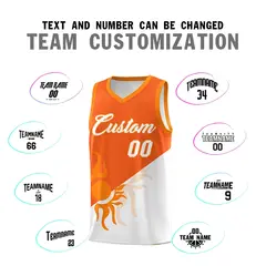 Orange White Radiant Sun Two Tone Basketball Jersey 5
