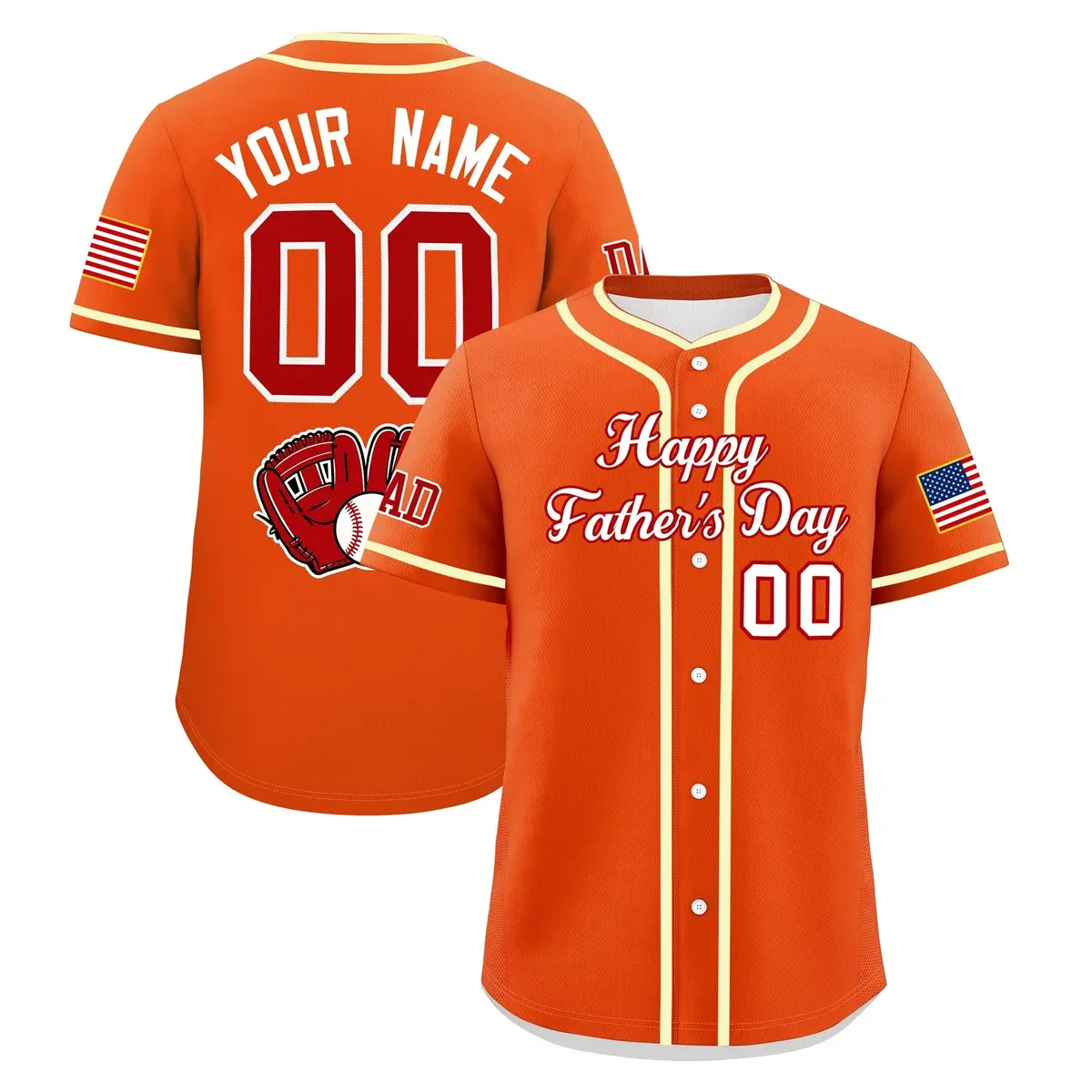 Orange White Red Father's Day Classic Baseball Jersey